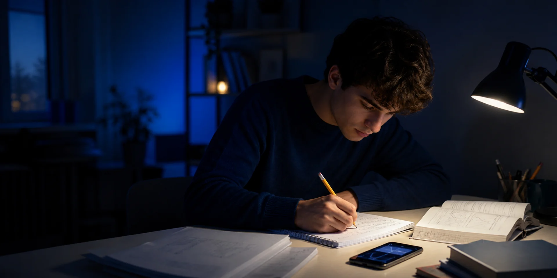 University student using Eqora during a focused mathematics study session