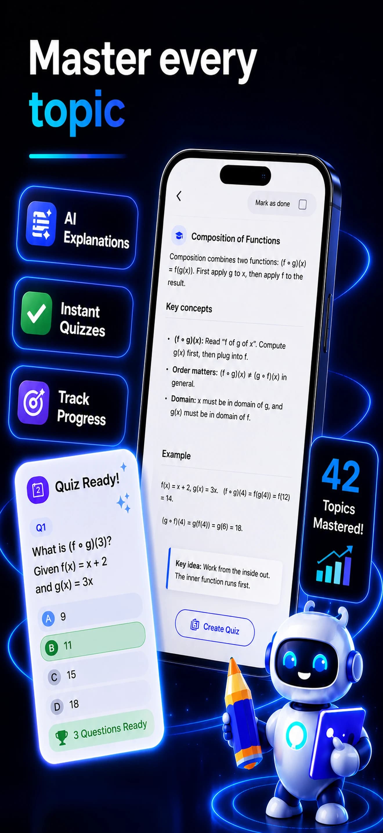 Eqora Learn Math lesson and quiz preview