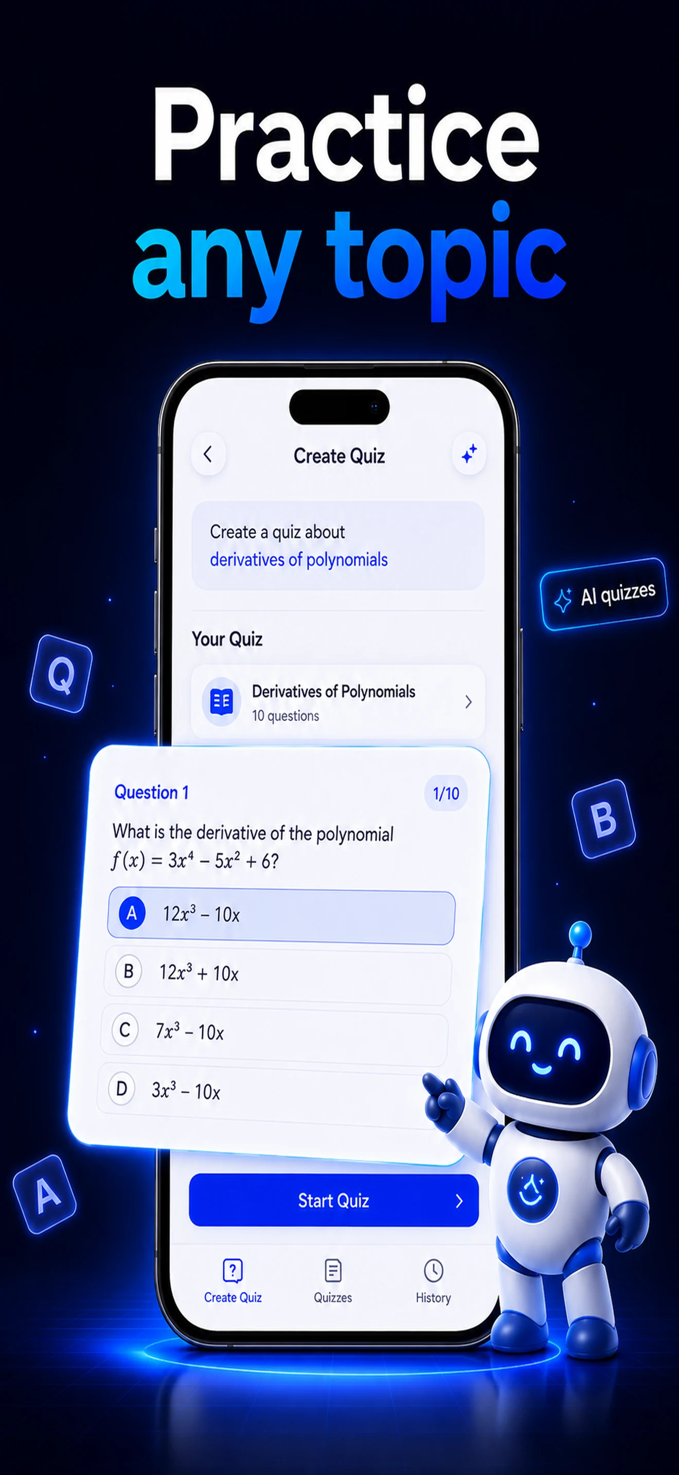 Eqora quiz created for active practice