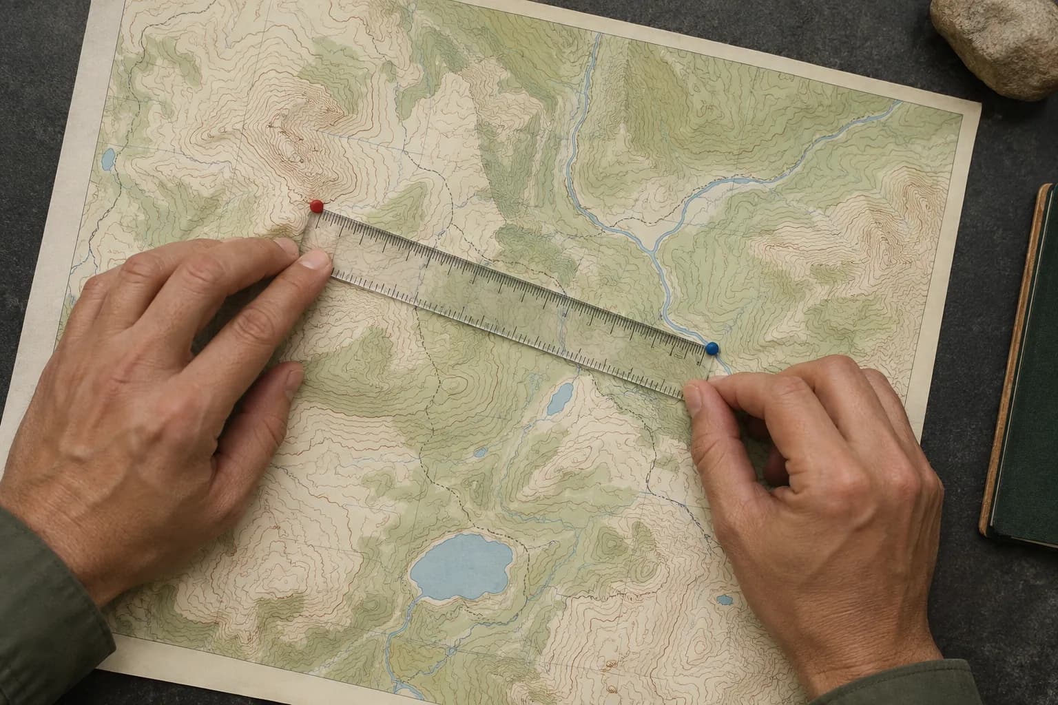 Exemple de l’aide aux devoirs de maths IA d’Eqora sur Calculer une distance sur une carte : de 4,8 cm au terrain
