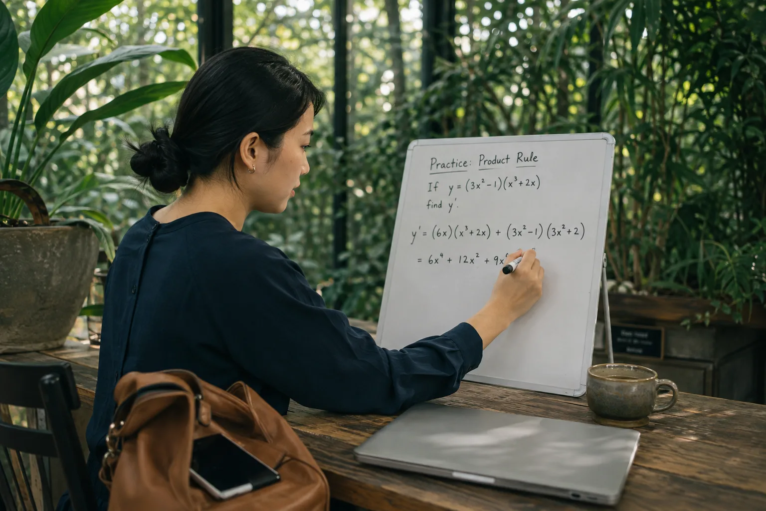 Independent math practice connected to Product rule derivative: why both terms matter